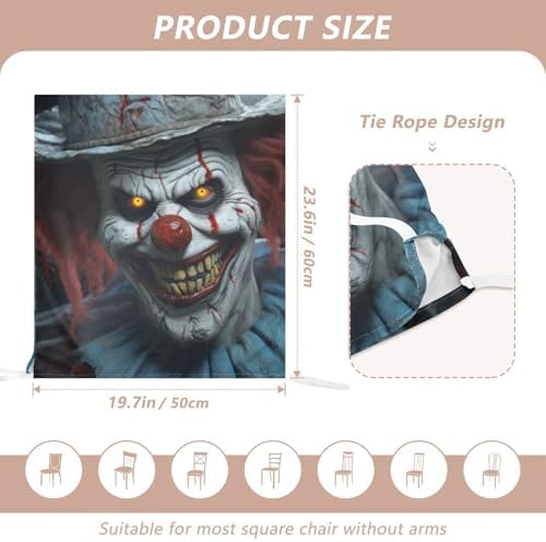 2 Pcs Clown Halloween Chair Back Covers for Dining Chairs