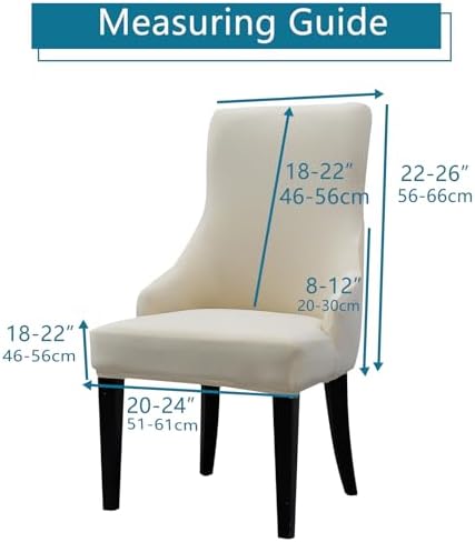 Liykimt Stretch Wingback Side Chair Slipcover Beige