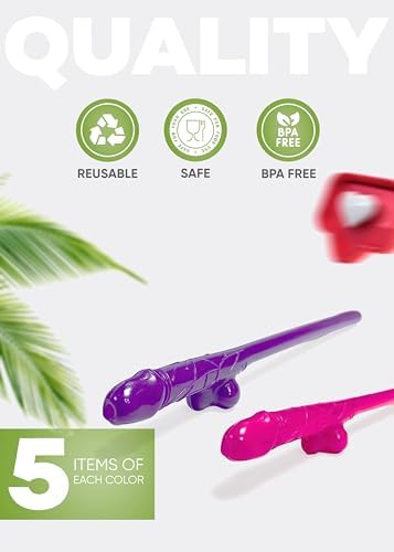 10 pcs Bachelorette Penis Party Confetti Straw Set