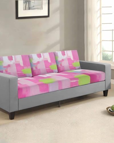Pink Modern Stretch Sofa Cushion Cover Replacement 1 Pcs