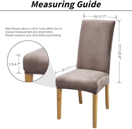 Velvet Dining Chair Covers Set of 6 for Home Restaurant