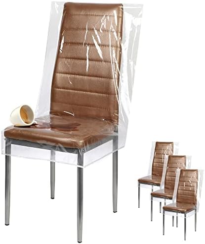 Houseables Clear PVC Chair Covers 24x22 4PK