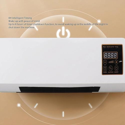 Electric Wall Heater with Digital Display and Remote Control