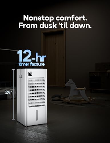 AEROZY Portable Swamp Cooler with 3 Speeds and 12H Timer