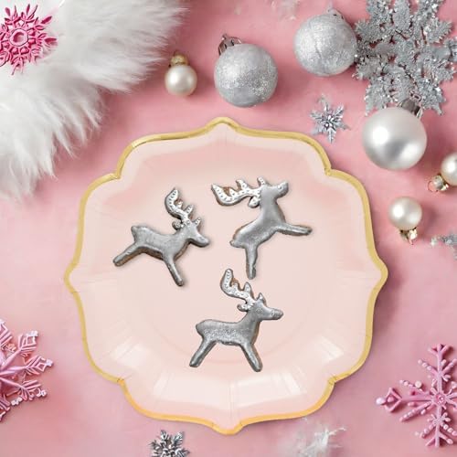 48 Pack Pink Gold Foil Scalloped Party Plates