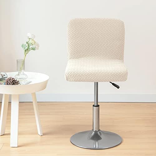 Bar Stool Covers with Backs 4 Pack Stretch Slipcovers Beige