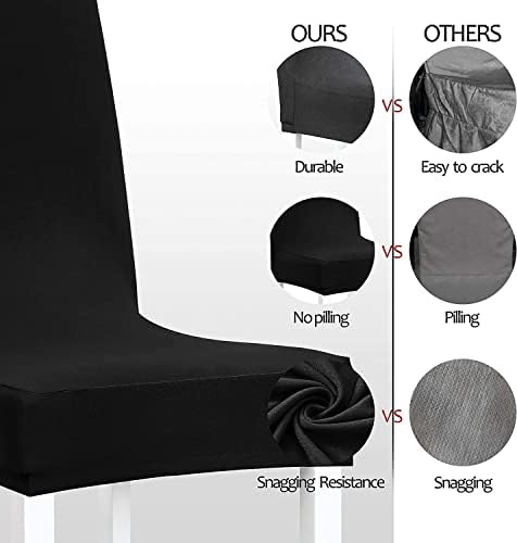 Obstal Black Chair Covers 6 Pack Universal Stretch Spandex