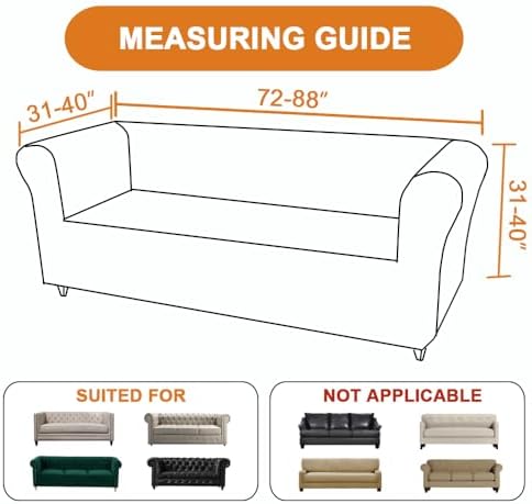 Stretch Chesterfield Sofa Cover - Luxury Jacquard Slipcover for 3-Cushion Couches