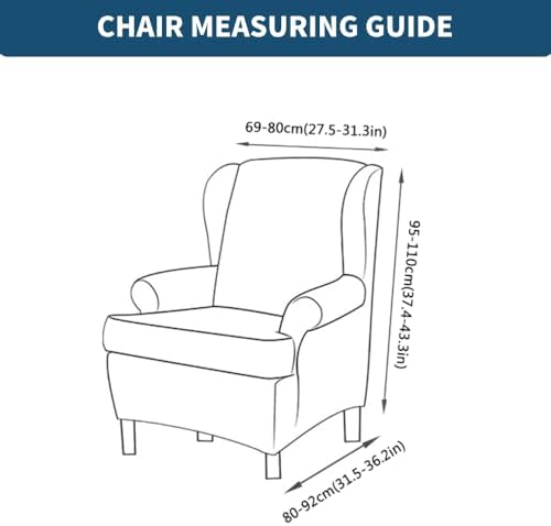 INFLAG 2 Piece Wing Chair Slipcover Burgundy