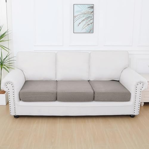 Smiry Waterproof Couch Cushion Covers 3PC Taupe