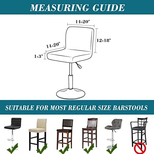 Bar Stool Covers with Backs 4 Pack Stretch Slipcovers Beige