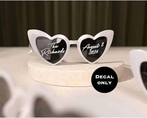 Personalized Sunglasses Stickers with Custom Initials and Date