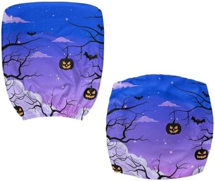 Halloween Starry Pumpkin Stretch Rotating Chair Slipcover 2 Piece