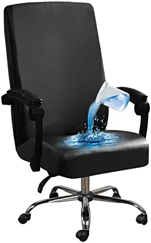 Shukii Waterproof PU Office Chair Cover with Elastic Bottom and Zipper