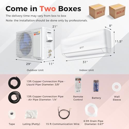 COSTWAY 12000BTU Mini Split AC Heater with Heat Pump