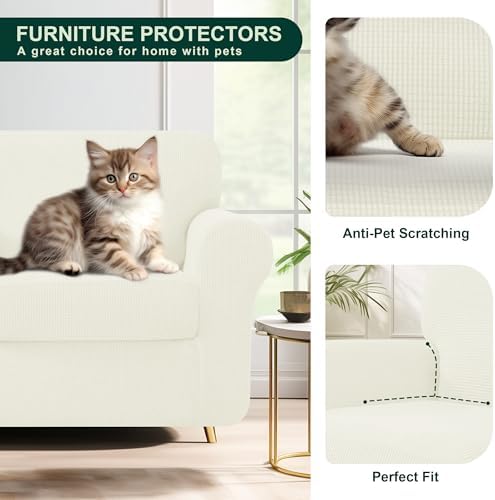 CHUN YI 7 Piece Couch Covers for 3 Seater Sofa
