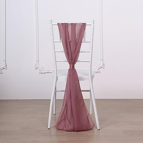 Efavormart 5 Pack Mauve Chiffon Chair Sashes