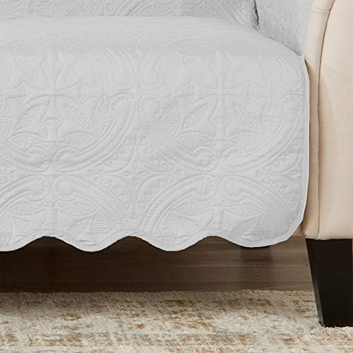 Great Bay Home Elenor Collection Sofa Slipcover White Sand 1