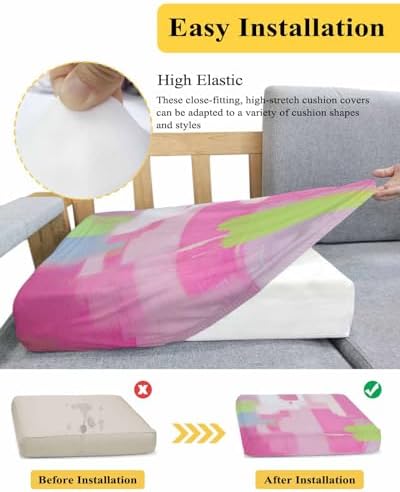 Pink Modern Stretch Sofa Cushion Cover Replacement 1 Pcs