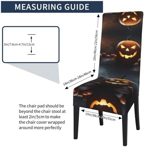Halloween Pumpkin Print Dining Chair Slipcover