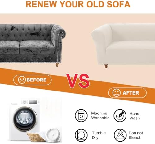 Stretch Chesterfield Sofa Cover - Luxury Jacquard Slipcover for 3-Cushion Couches