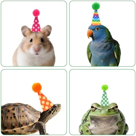 12 Pcs Mini Felt Party Hats with Pom Poms