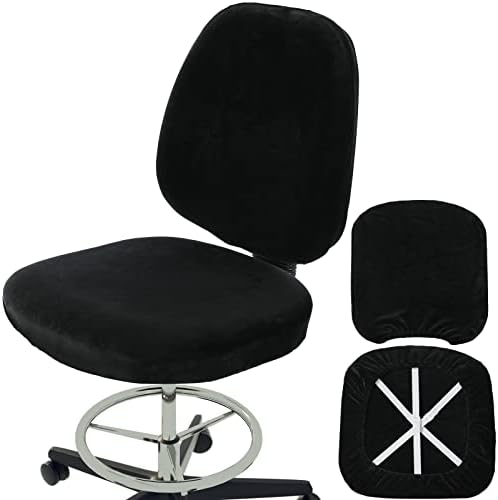 BUYUE Office Chair Cover Set Soft Velvet Slipcover for Desk Chairs