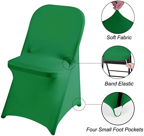 12 Pack Emerald Spandex Folding Chair Cover for Events