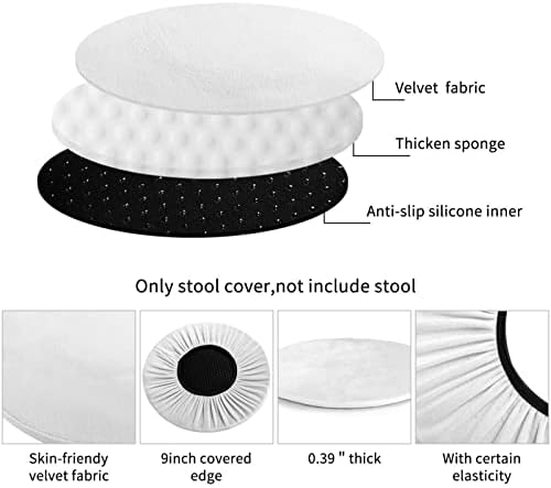 Ouqiuwa Halloween Pumpkin Bar Stool Covers Round Soft Cushion 14 inch