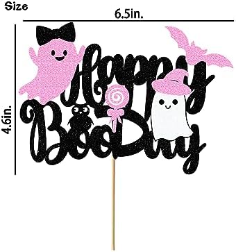 Pink Ghost Cake Toppers - Halloween Birthday Decorations 1