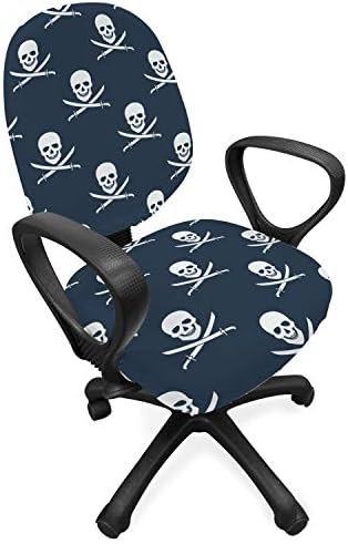 Ambesonne Pirates Office Chair Slipcover with Jolly Roger Pattern 1