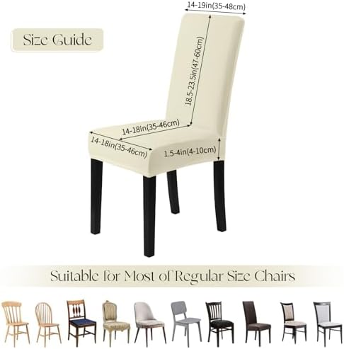 MOSAYT Velvet Dining Chair Covers Set of 4 - Stretchable for Parsons Chairs