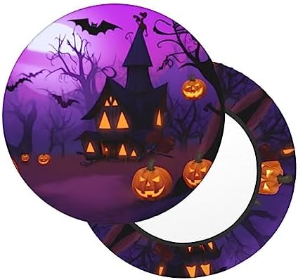 Ouqiuwa Halloween Pumpkin Bar Stool Covers Round Soft Cushion 14 inch