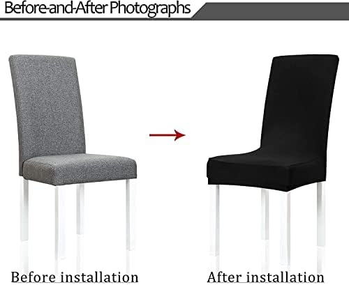 Obstal Black Chair Covers 6 Pack Universal Stretch Spandex