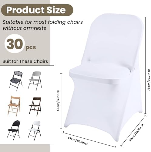 WASIRL 30PCS Stretch Spandex Folding Chair Covers