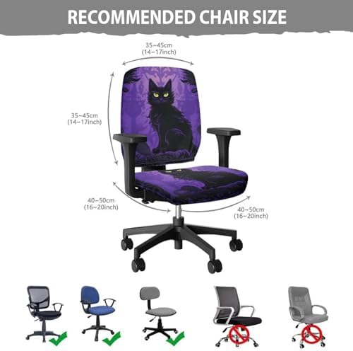 Black Cat Halloween Chair Cover for Office or Home