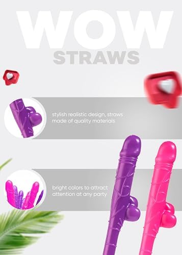 20pcs Funny Bachelorette Party Penis Straws