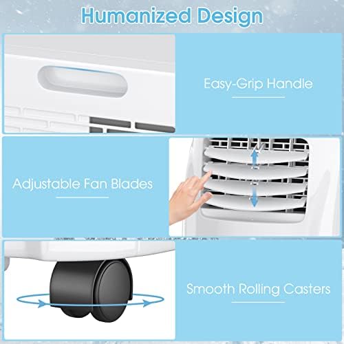 COSTWAY 8000 BTU Portable AC Unit with Dehumidifier and Remote Control