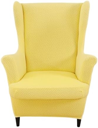 CRFATOP 2 Piece Wingback Chair Slipcovers Stretch Spandex for Living Room Bedroom