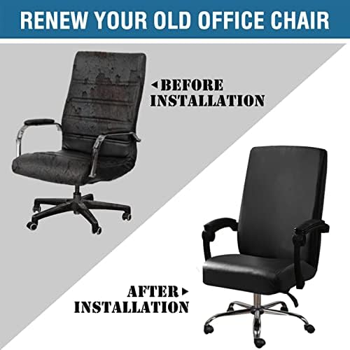 Shukii Waterproof PU Office Chair Cover with Elastic Bottom and Zipper