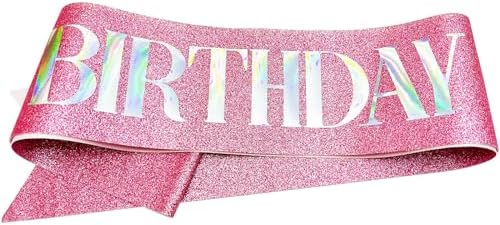 Birthday Girl Sash with Multicolor Foil and Glitter