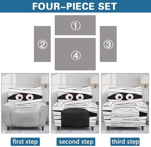 Ghost Pattern Recliner Slipcover for Home Decor