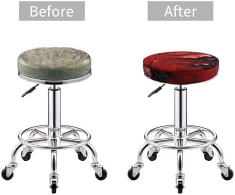 Abstract Red Textured Canvas Bar Stool Slipcover