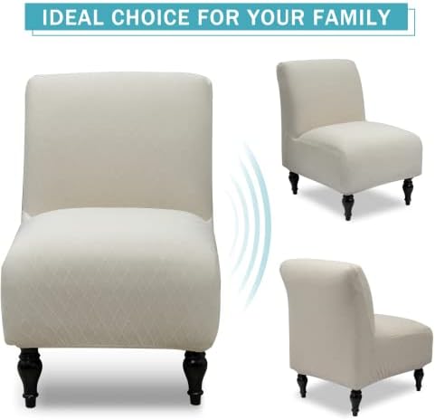 Iauddy Armless Accent Chair Slipcover with Jacquard Design