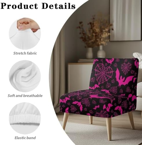 Kuiaobaty Halloween Bat Spider Web Chair Cover 1