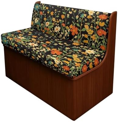 Colorful Flowers Print RV Dinette Cushion Covers