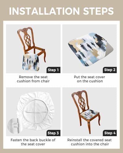 Modern Canvas Seat Covers for Dining Chairs Set of 2 1