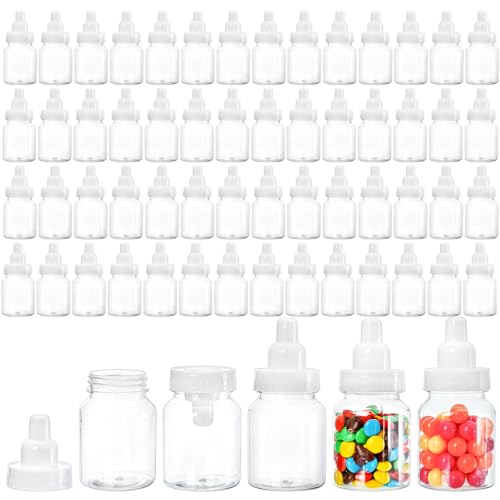 Tebery 72 Pcs Reusable Candy Bottles for Baby Showers