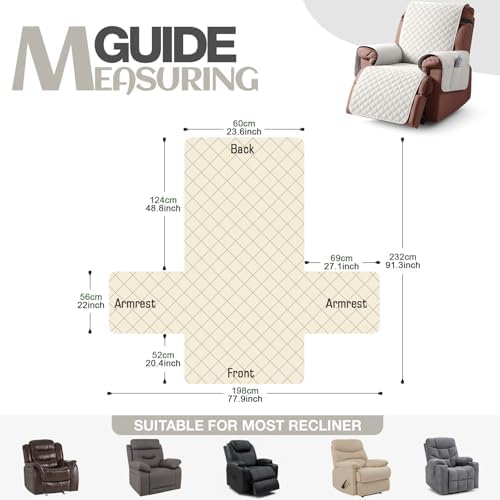 KinCam Waterproof Recliner Chair Cover for Pets and Kids