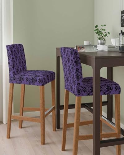 Halloween Bar Stool Covers Set of 4 Purple Black
